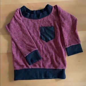 Two little kings top with pleather pocket